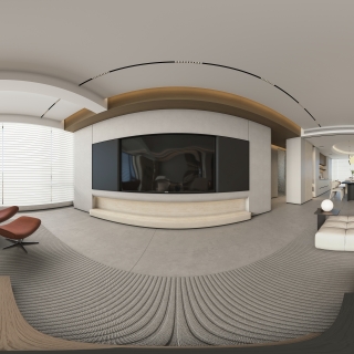 现代极简客厅全景