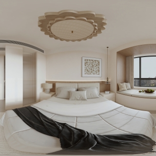 现代 主卧 全景