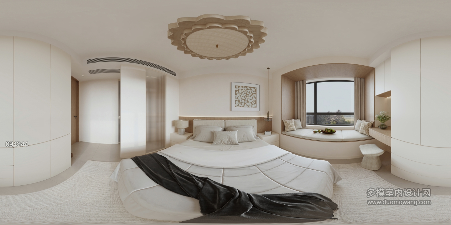 现代 主卧 全景