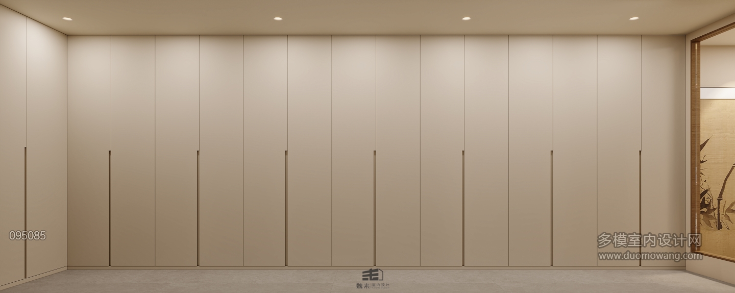 负一层宋代中式衣帽间特写