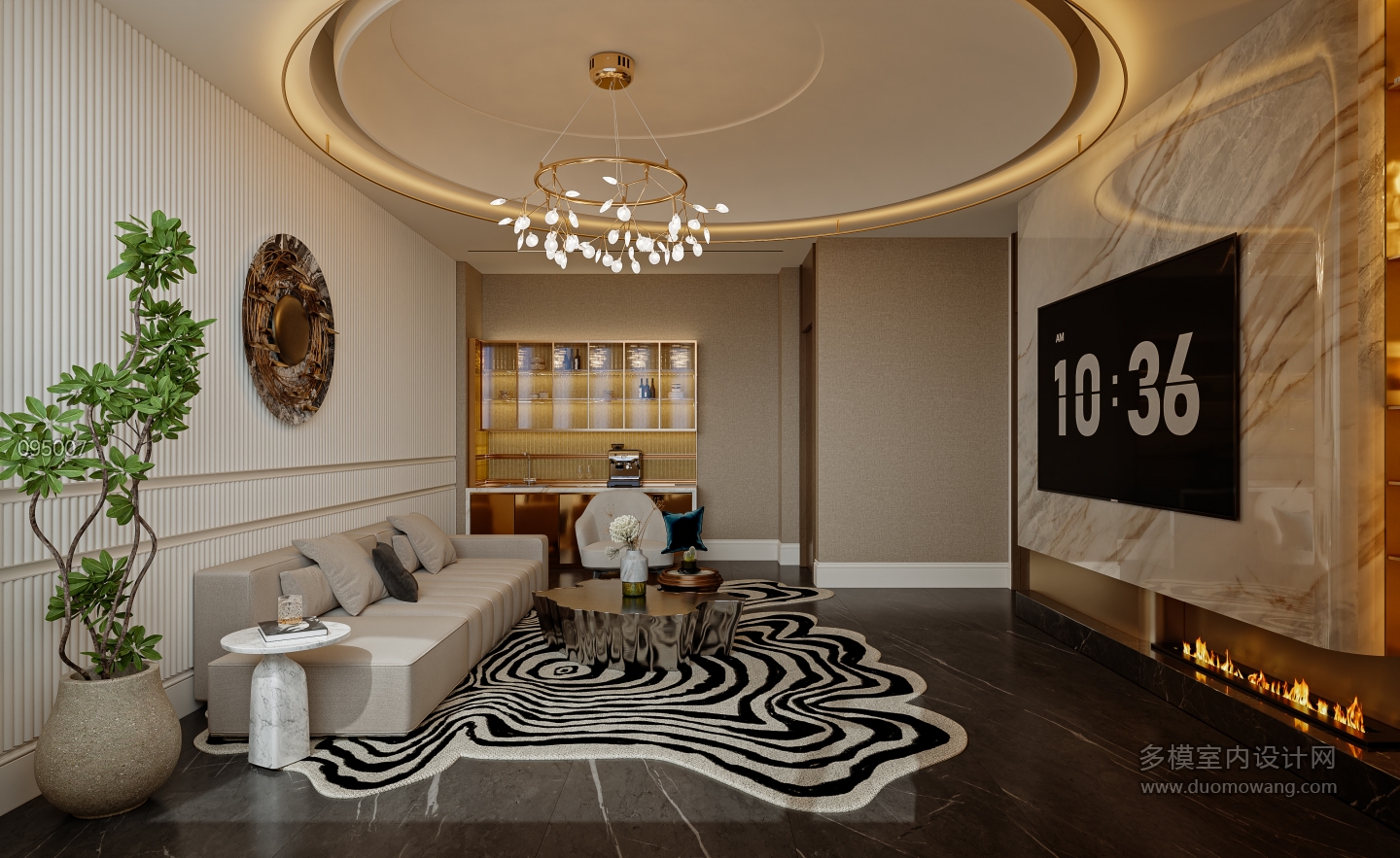 港式轻奢三层_三层起居厅