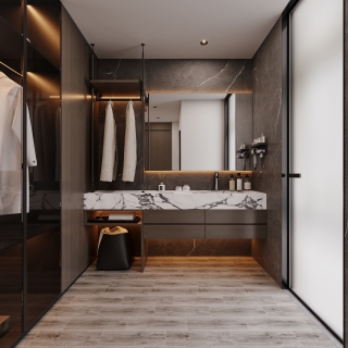 现代意式净衣区特写