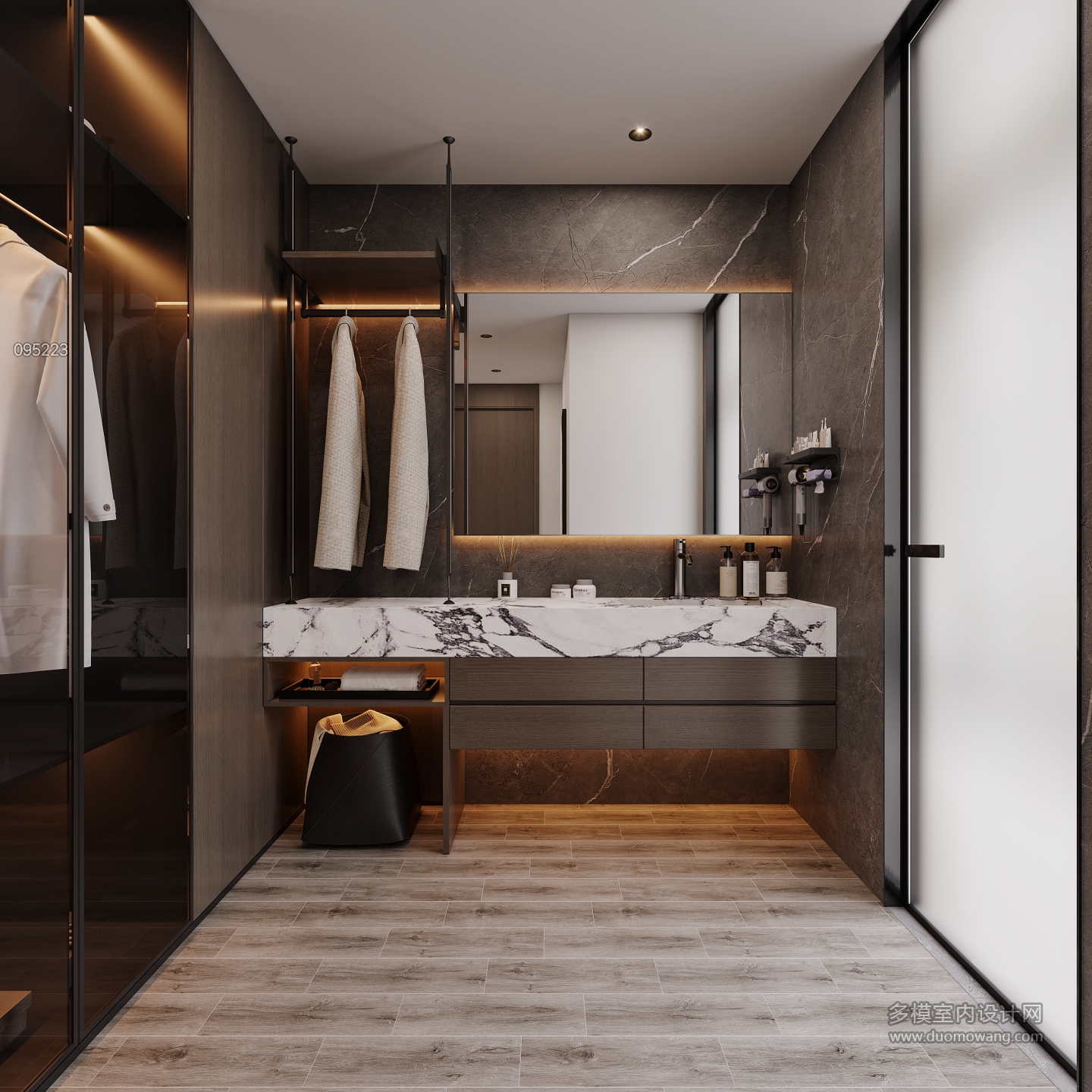 现代意式净衣区特写