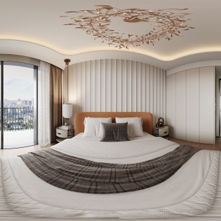 现代卧室全景