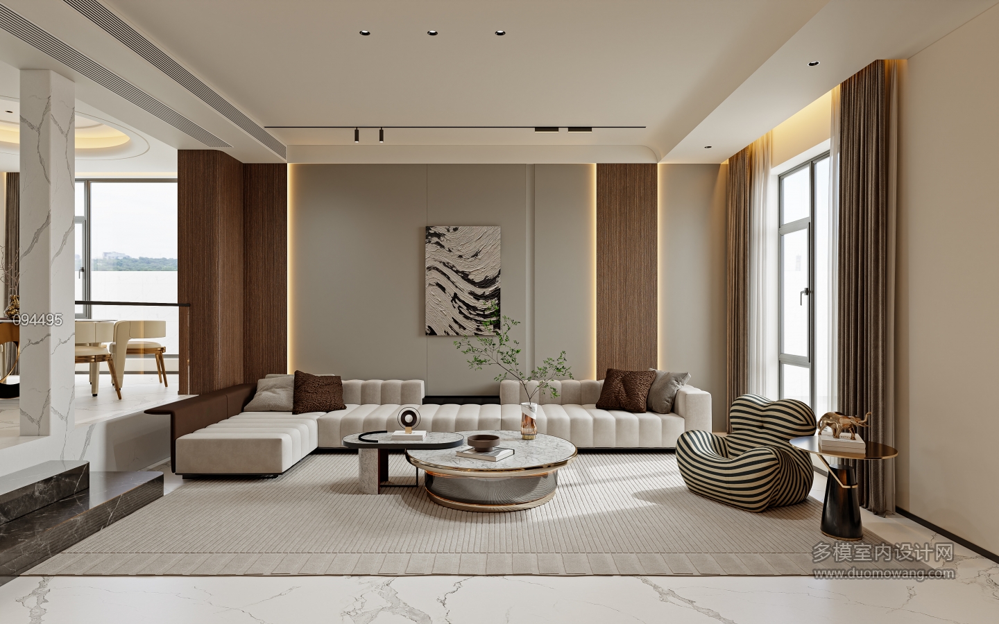 意式轻奢一层_一层客厅002