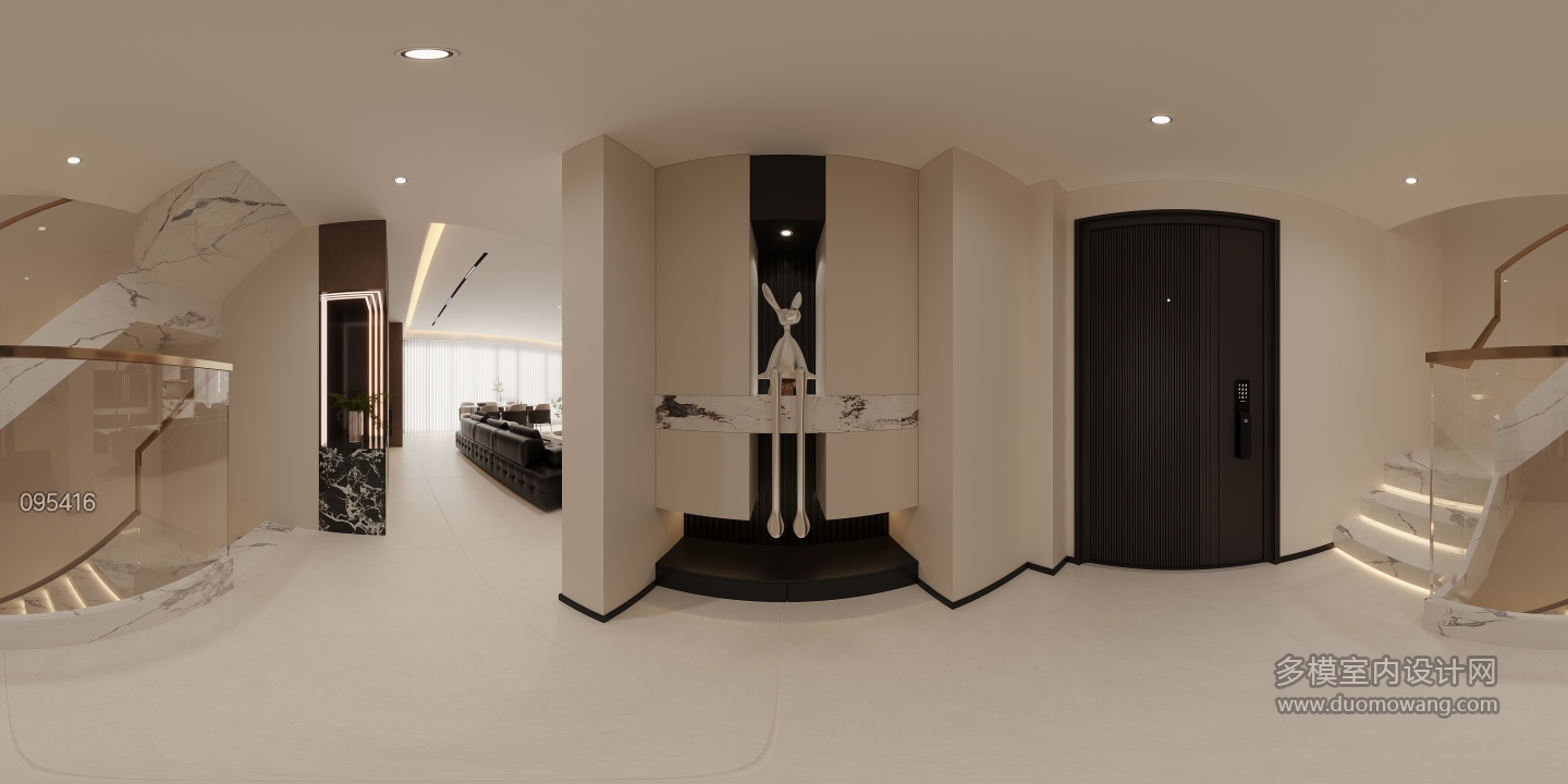 现代一楼入户全景