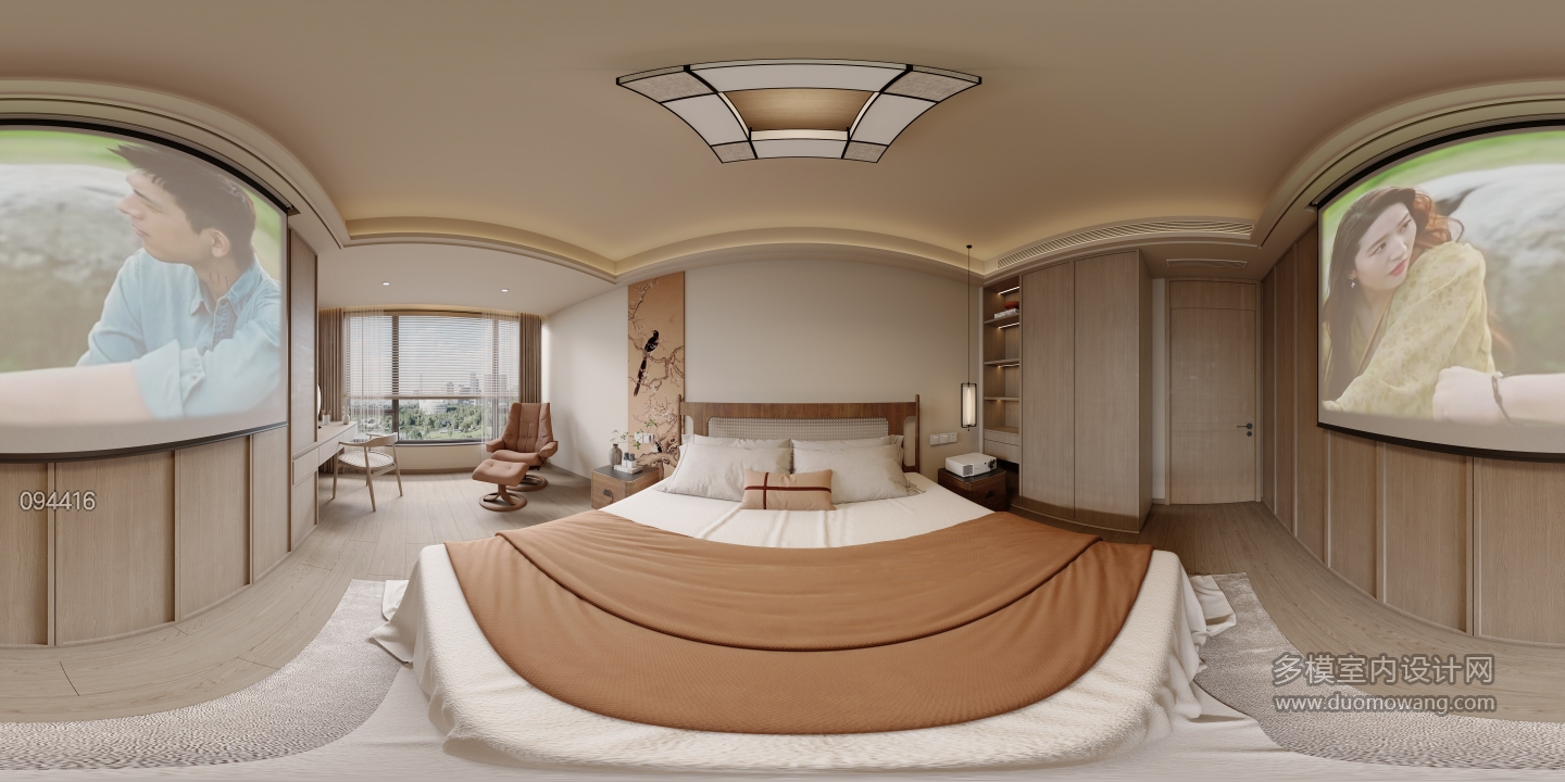 新中式2楼_主卧全景