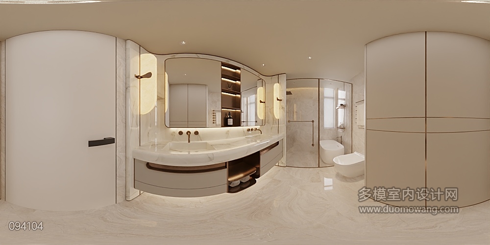 现代轻奢卫生间全景