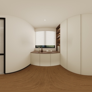 现代二楼主卧衣帽间全景