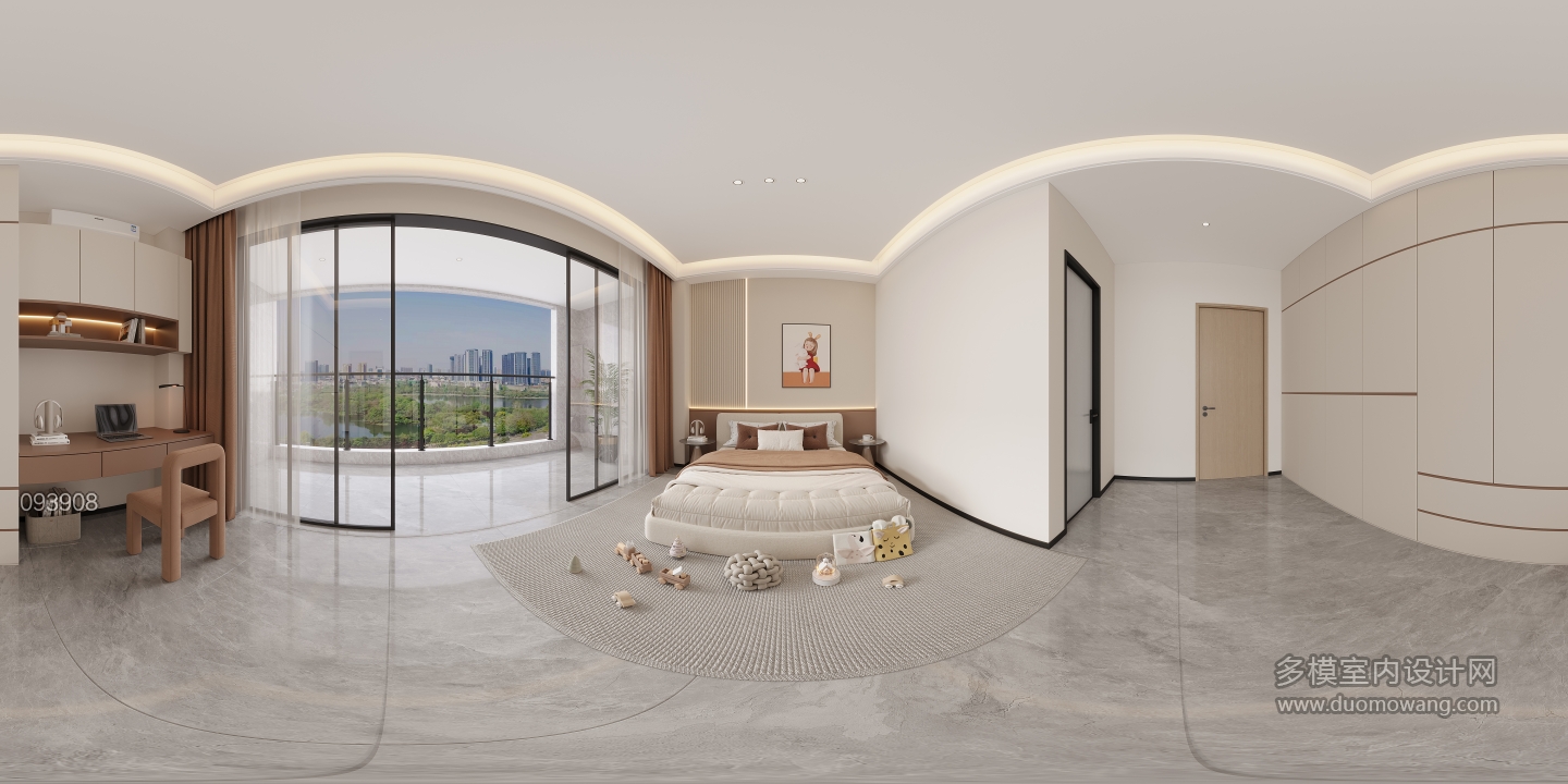 现代四楼女孩房全景