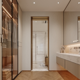 意式主卧衣帽间特写