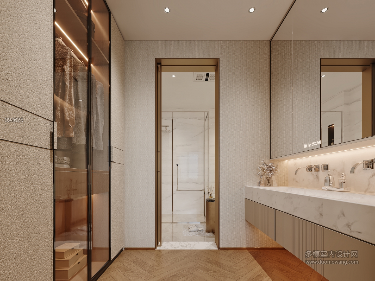 意式主卧衣帽间特写