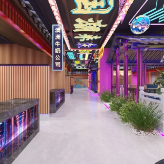 新中式赛博朋克美食大厅 (2)