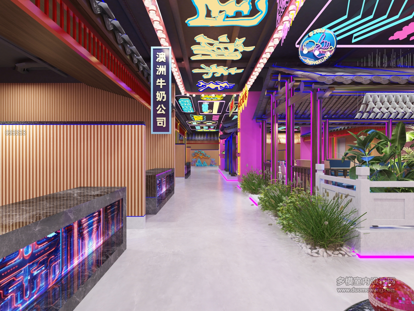 新中式赛博朋克美食大厅 (2)