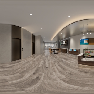 现代酒店大厅全景