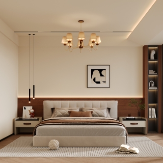现代中古风主卧特写