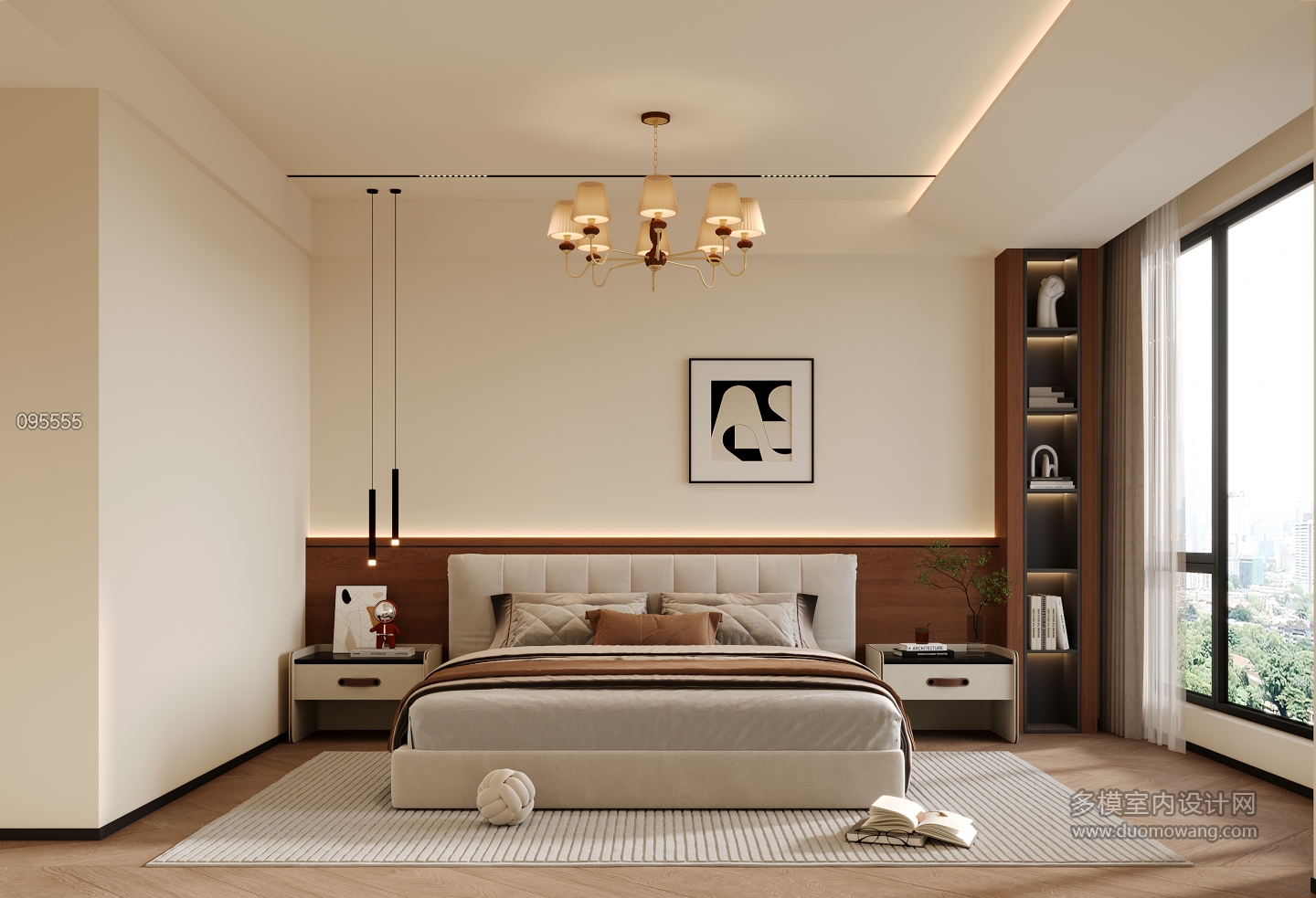 现代中古风主卧特写