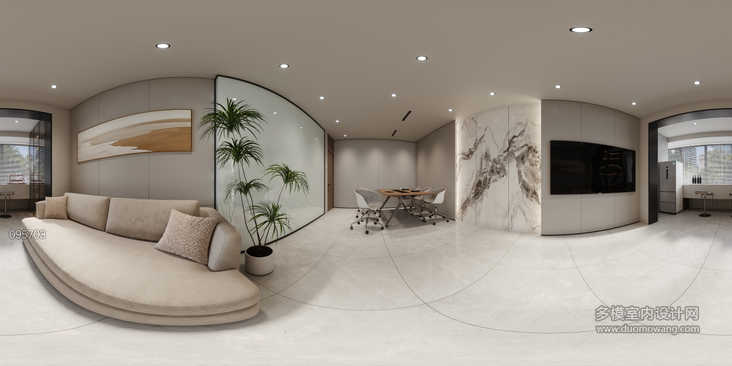 现代办公室二楼全景