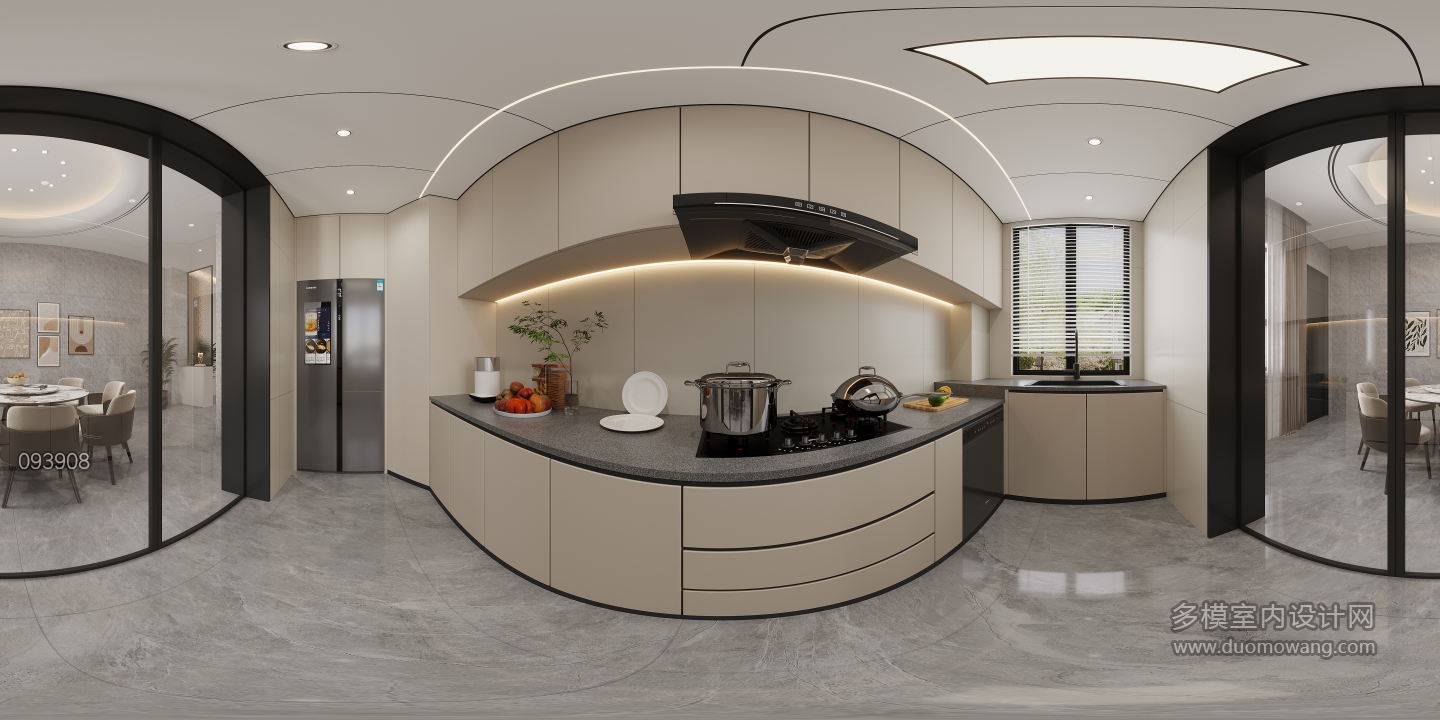 现代厨房全景