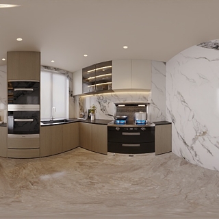 现代意式厨房全景