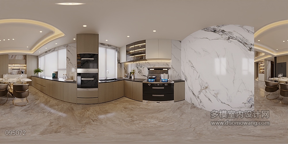 现代意式厨房全景