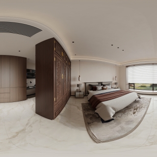现代 主卧 全景 新