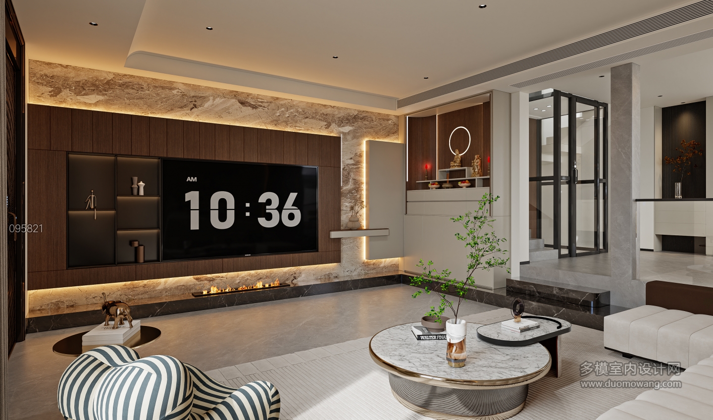 意式轻奢一层_一层客厅001