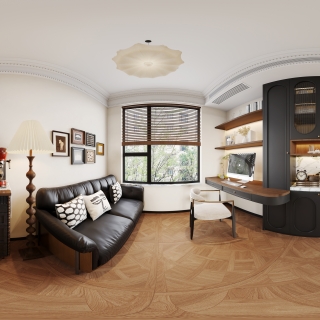 4法式中古风书房全景