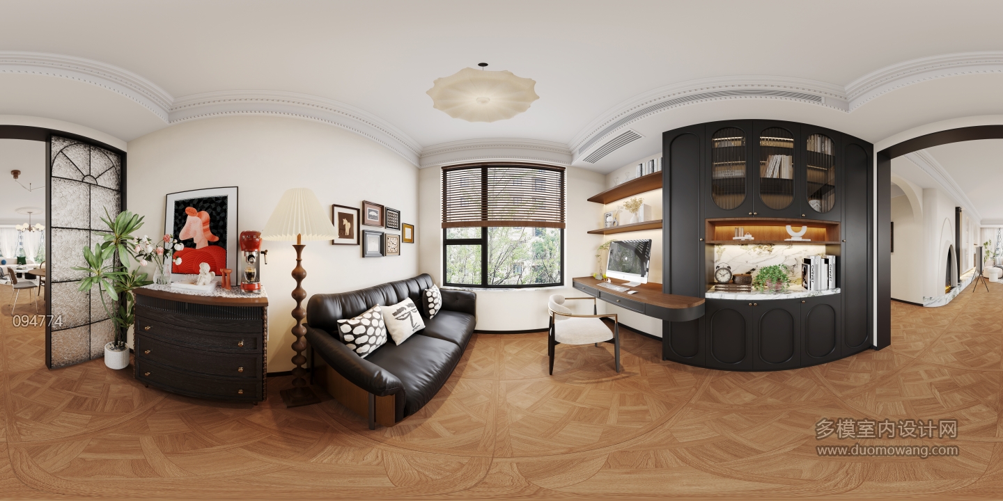 4法式中古风书房全景