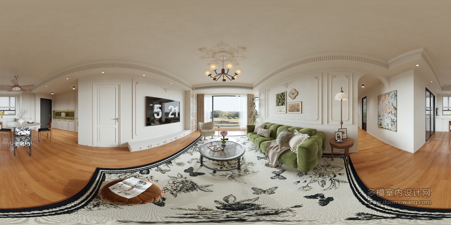 法式 中古风 客厅 全景