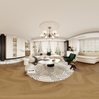 方案一法式中古风客餐厅全景