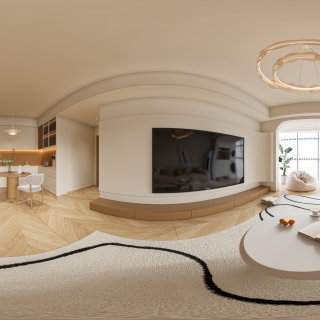 奶油风客餐厅全景