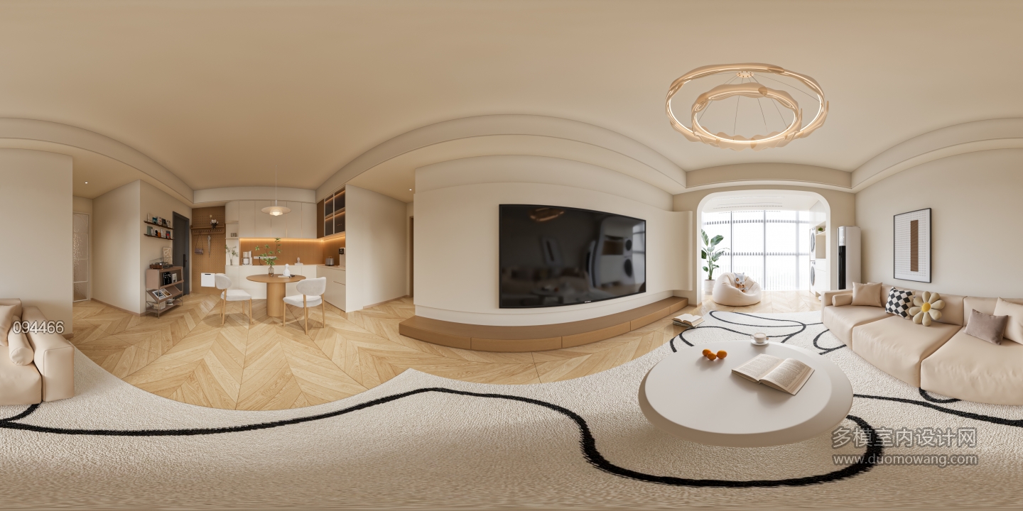 奶油风客餐厅全景