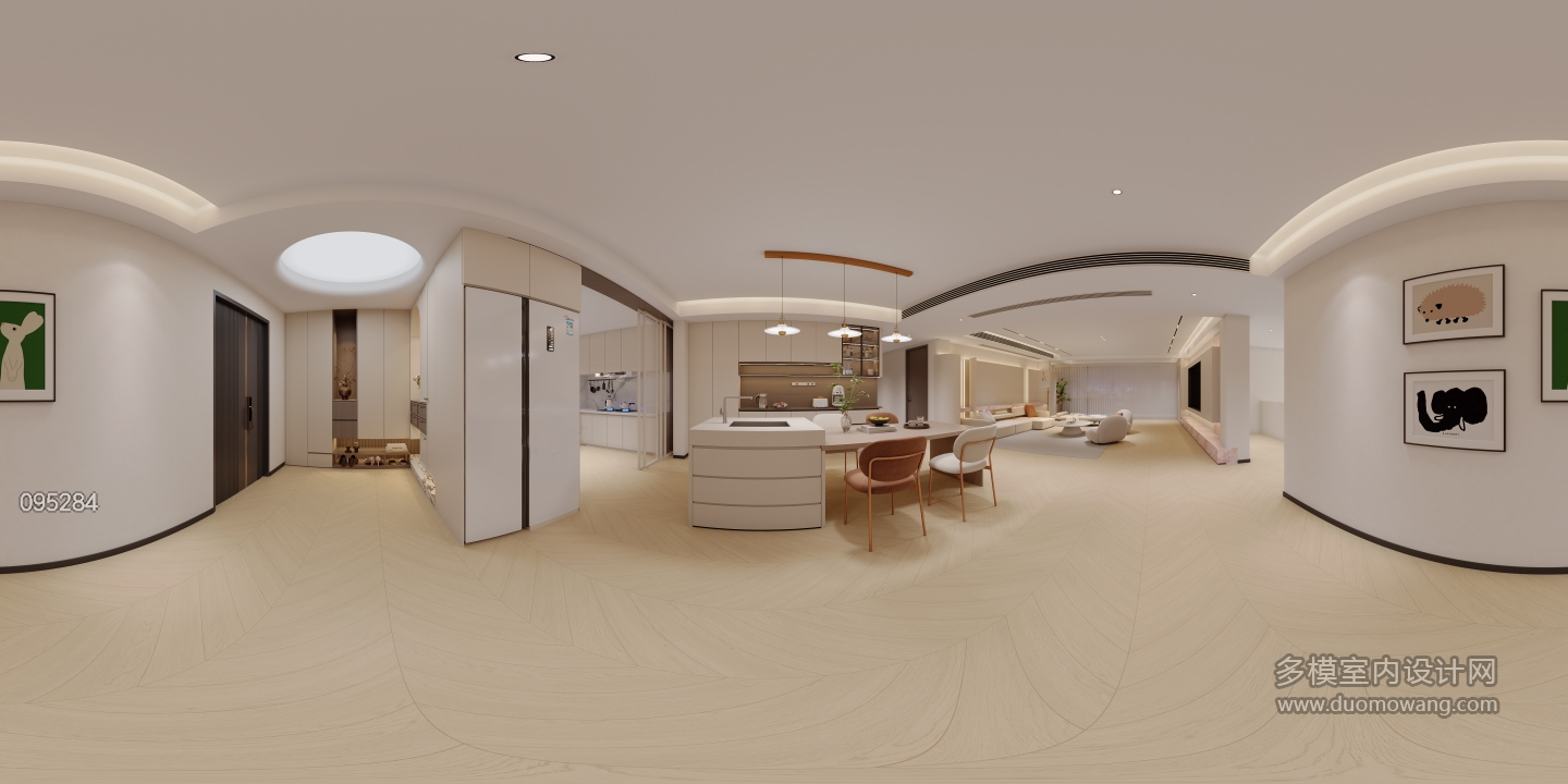 奶油风 餐厅全景