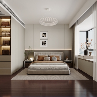 现代主卧特写