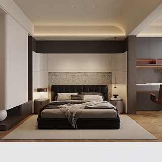 现代轻奢主卧特写