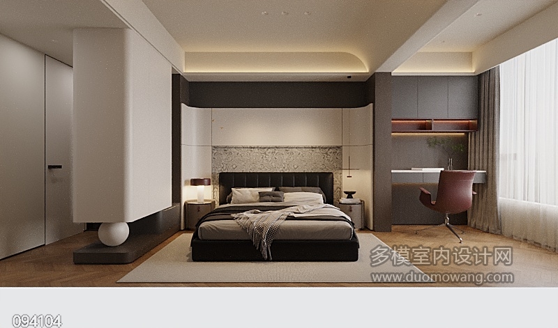 现代轻奢主卧特写