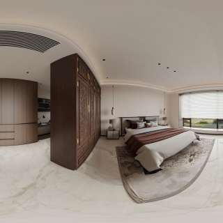 现代 主卧 全景