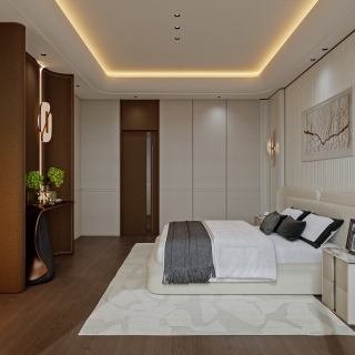 港式轻奢三层_三层主卧室