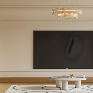 奶油风客餐厅单张1