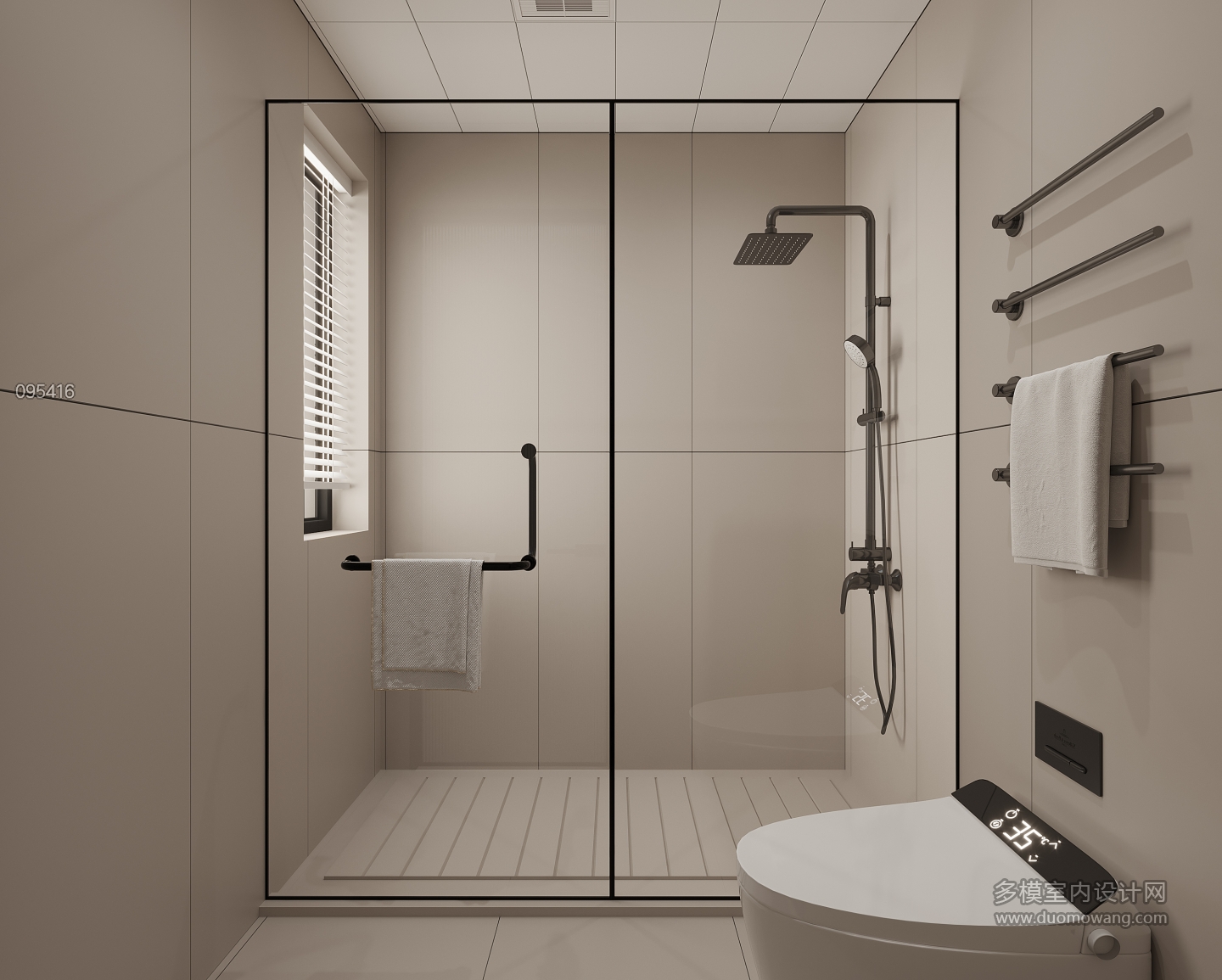 现代二楼过道干区卫生间