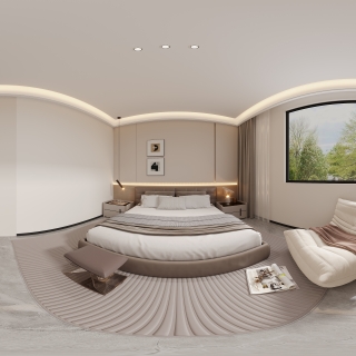 现代二楼主卧全景