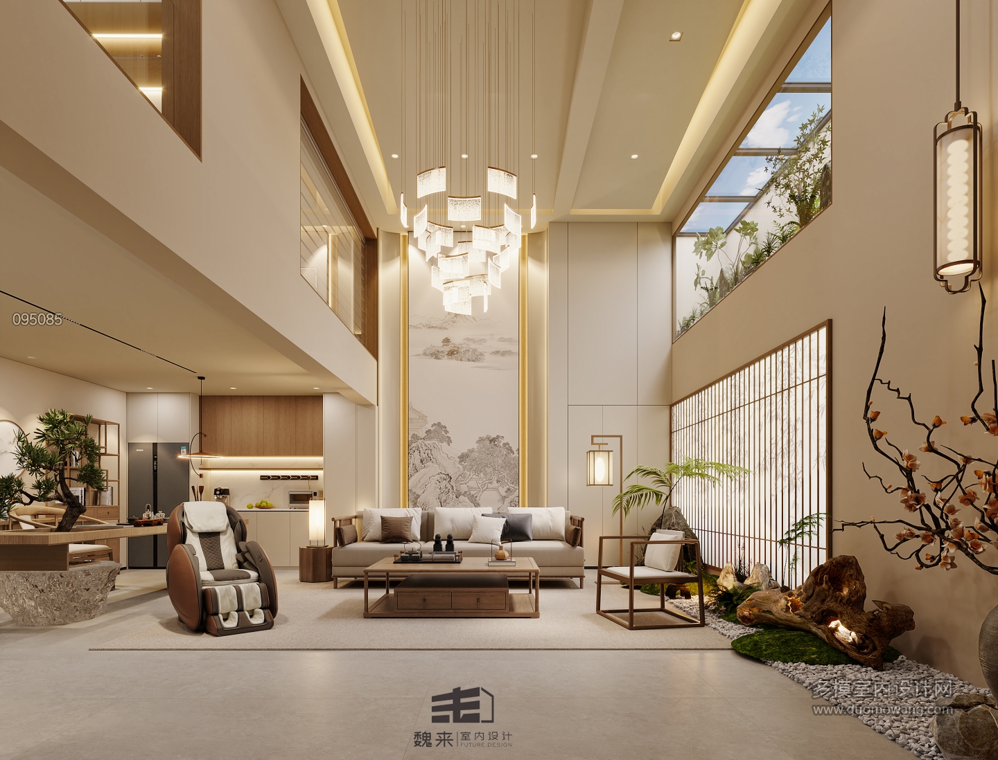 负二层宋代中式负二沙发背景特写