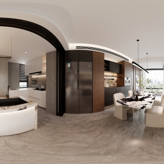 意式家装修改1楼客厅全景