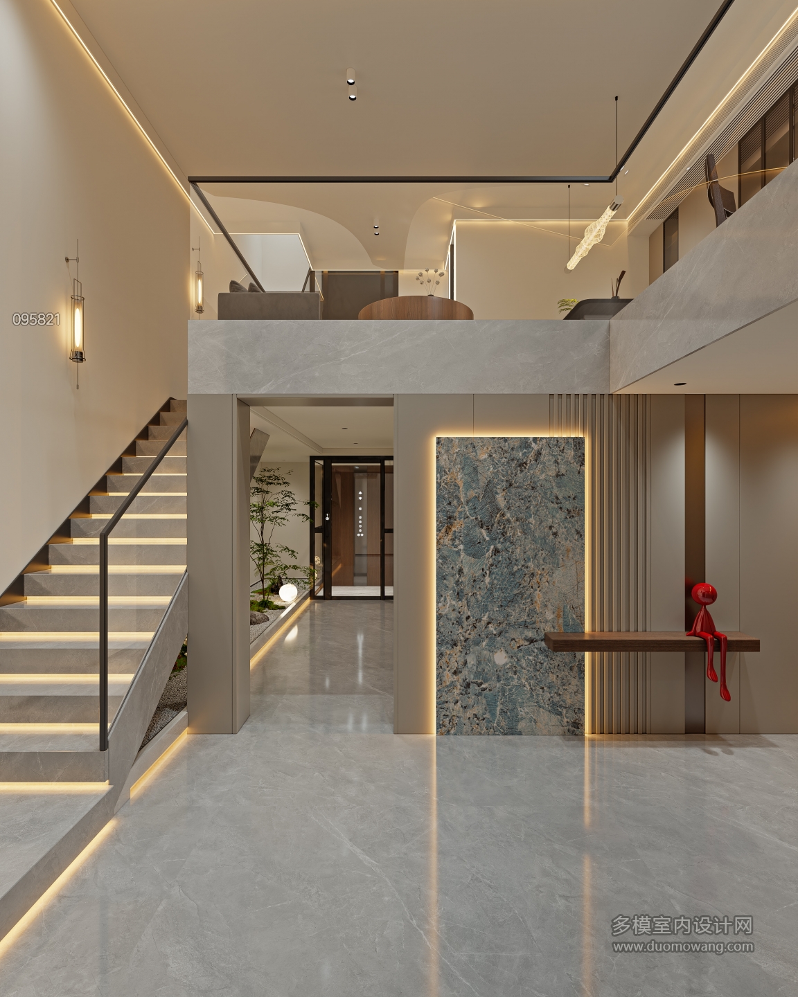 意式轻奢负一层_负一层玄关001