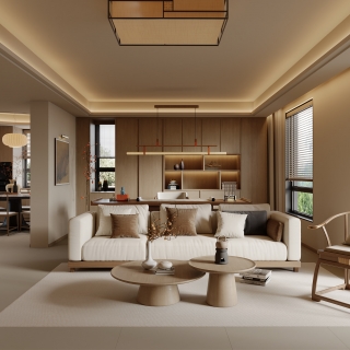 新中式一楼_沙发静态