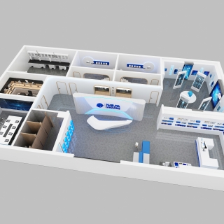 现代办公展厅鸟瞰 (1)