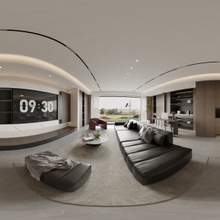 现代 客餐厅 全景