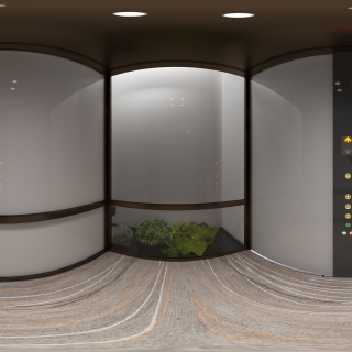 现代别墅三楼电梯全景