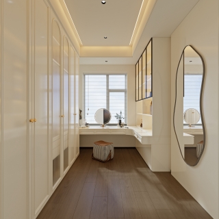 意式轻奢二层_二层女孩房衣帽间001